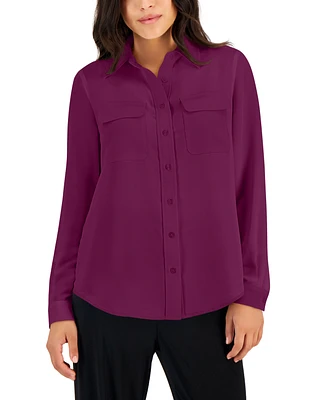 Ak Anne Klein Petite Utility Blouse