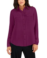 Ak Anne Klein Petite Utility Blouse