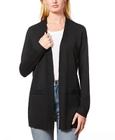 Melissa Paige Women's Petite Braided-Trim Open-Front Cardigan