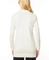 Melissa Paige Women's Braided-Trim Open-Front Cardigan