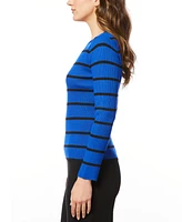 Melissa Paige Women's Scoop Neck Ribbed Striped Sweater, Regular & Petite