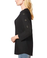 Melissa Paige Women's Dolman-Sleeve Wavy-Ribbed Sweater