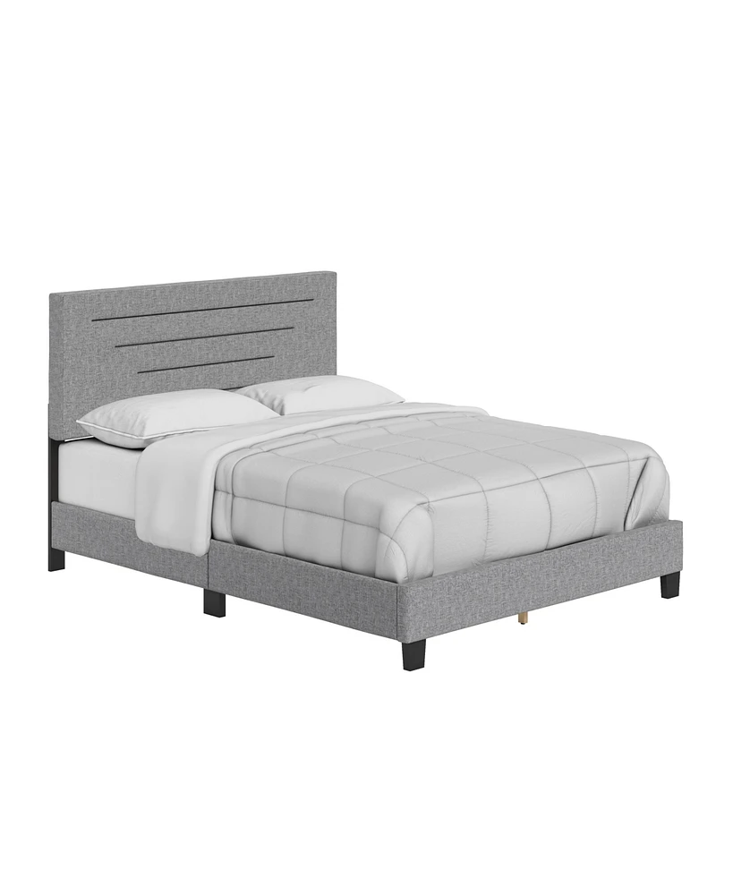 Cordoba Linen Upholstered Platform Bed Frame with Adjustable Headboard