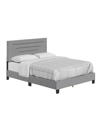 Cordoba Linen Upholstered Platform Bed Frame with Adjustable Headboard