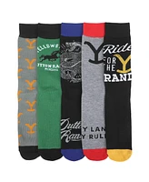 Yellowstone Men's Ride For The Brand 5-Pair Casual Crew Socks