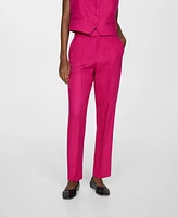 Mango Women's 100% Linen Suit Trousers