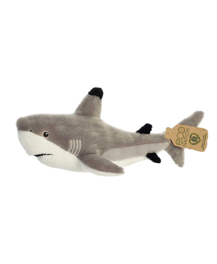 Aurora Large Blacktip Shark Eco Nation Eco-Friendly Plush Toy Gray 15"