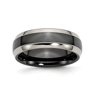 Chisel Titanium Black Ti Polished Wedding Band Ring