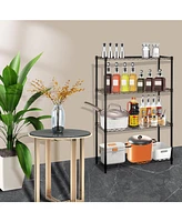 Sugift 4-Tier Steel Kitchen Storage Shelf Storage Pantry Organizer in Black