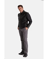 Furniq Uk Men's Leather Jacket, Black