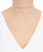 Cubic Zirconia Wrap Collar Necklace in Sterling Silver