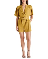 Steve Madden Women's Honor Belted Short-Sleeve Romper