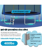 15 Feet Outdoor Recreational Trampoline with Enclosure Net