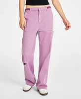 Ultra Flirt Juniors' High-Rise Washed Cargo Pants