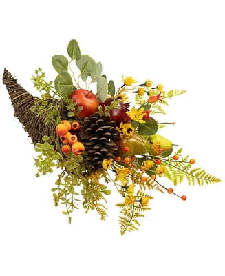 Northlight Apples and Pears Cornucopia Fall Harvest Decoration - 20"