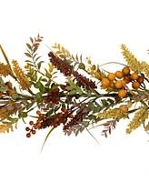 Northlight Real Touch Greenery and Berries Artificial Fall Harvest Garland - 5' x 10" - Unlit