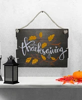 Northlight 15" Wooden 'Happy Thanksgiving' Hanging Wall Sign