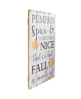 Northlight 23.5" White-Washed Pumpkin Spice Everything Nice Fall Wooden Hanging Wall Sign