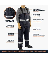 RefrigiWear Men's Iron-Tuff Enhanced Visibility Reflective Insulated High Bib Overalls