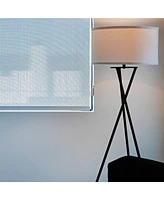 Jaxon 60" Led Contempoary Tripod Floor Lamp with Drum Shade