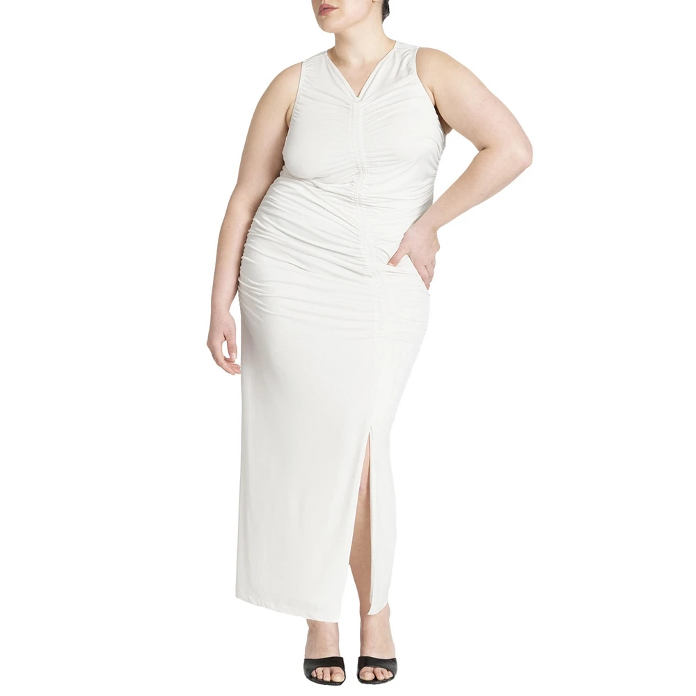 Eloquii Plus Size Ruched Dress W Slit