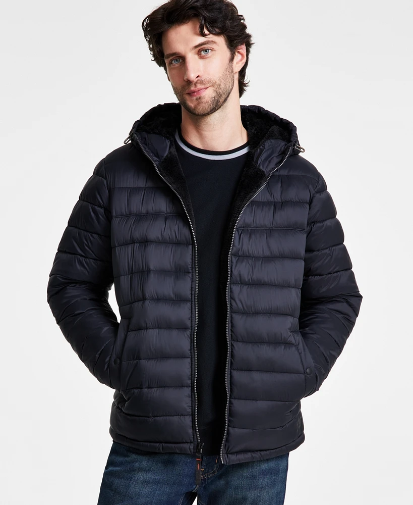 Hawke & Co. Men's Sherpa Lined Hooded Puffer Jacket