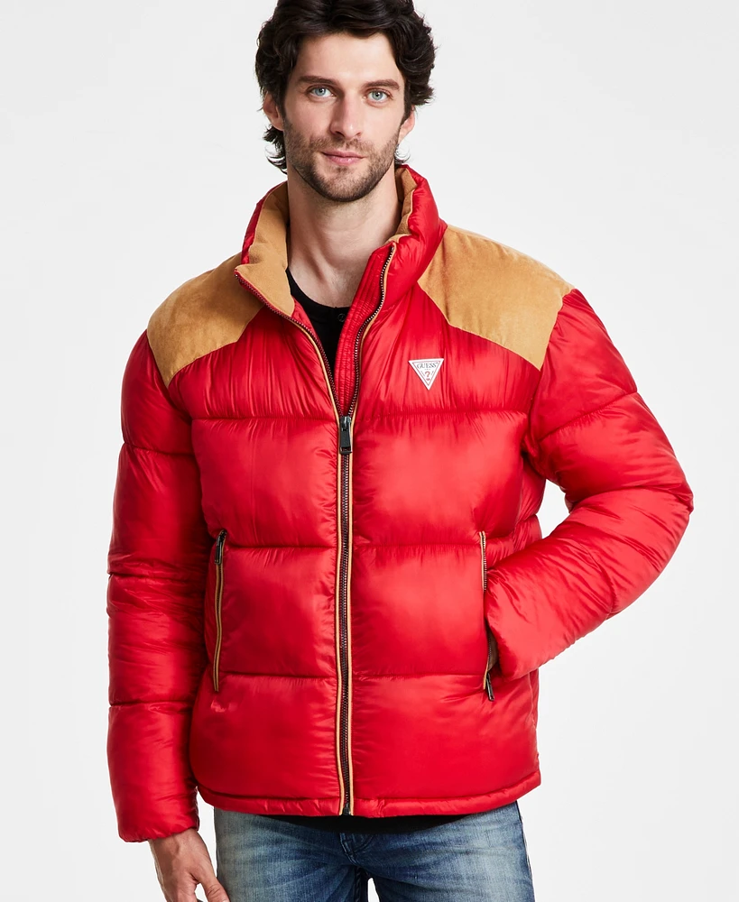 Guess Men's Larry Fabric Block Puffer Jacket