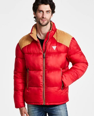 Guess Men's Larry Fabric Block Puffer Jacket