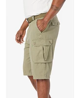 KingSize Big & Tall 12" Side Elastic Cargo Short With Twill Belt