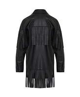 Nocturne Women's Fringe Faux Suede Jacket