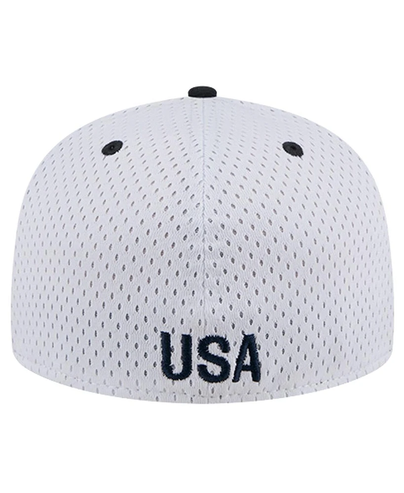 New Era Men's White Usmnt Throwback Mesh 59FIFTY Fitted Hat