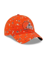 New Era Women's Orange Cleveland Browns Floral 9TWENTY Adjustable Hat