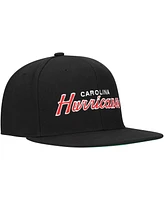 Mitchell Ness Men's Black Carolina Hurricanes Core Team Script 2.0 Snapback Hat