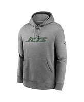 Nike Men's Heather Gray New York Jets Club Logo Pullover Hoodie