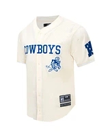 Pro Standard Men's Cream Dallas Cowboys Retro Classic Mesh Button-Up Shirt