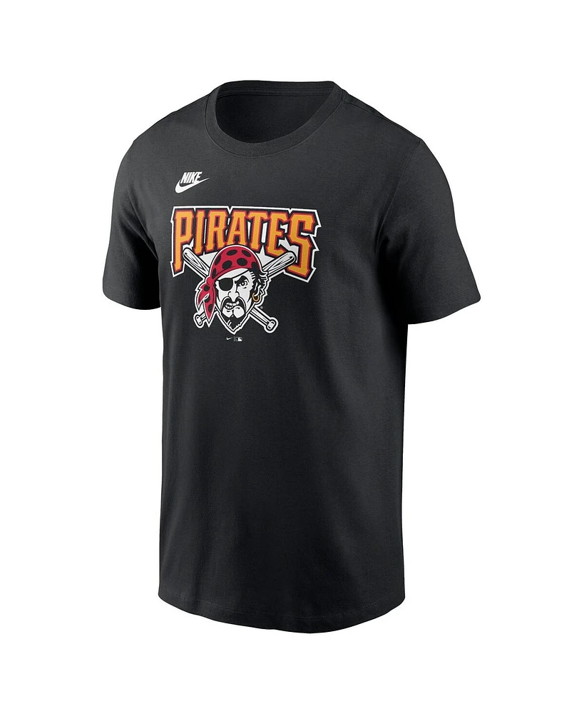 Nike Men's Black Pittsburgh Pirates Cooperstown Collection Team Logo T-Shirt