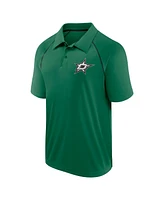 Fanatics Men's Kelly Green Dallas Stars Raglan Strong Alone Polo Shirt