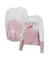 Concepts Sport Women's Pink/White Carolina Hurricanes Orchard Tie-Dye Long Sleeve T-Shirt