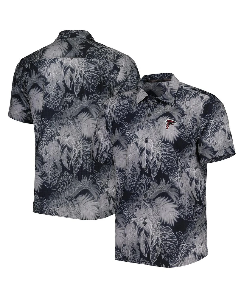 Tommy Bahama Men's Black Atlanta Falcons Coast Luminescent Fronds Camp IslandZone Button-Up Shirt