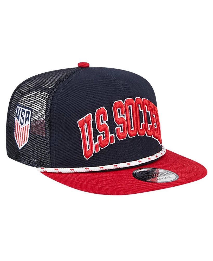 New Era Men's Navy Usmnt Throwback Golfer Snapback Hat