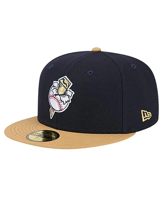 New Era Men's Navy Omaha Storm Chasers Theme Night Golden Spikes 59FIFTY Fitted Hat