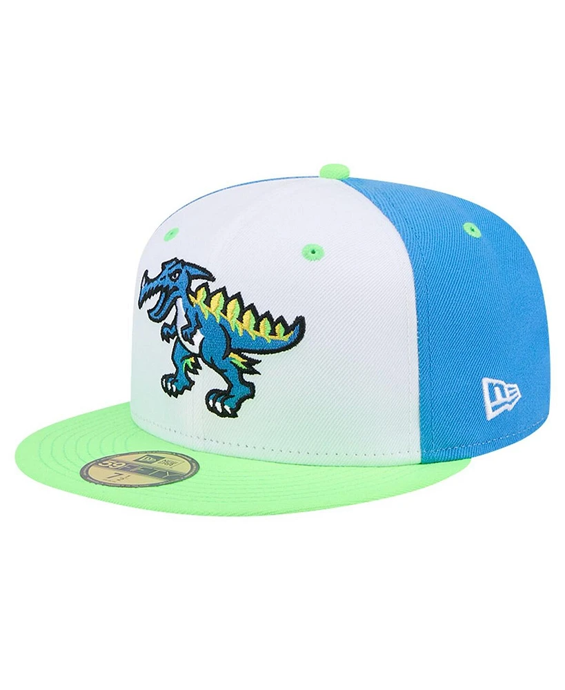 New Era Men's White Myrtle Beach Pelicans Theme Night Pelisaurus Rex 59FIFTY Fitted Hat