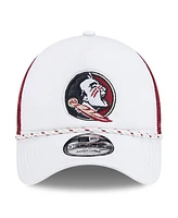 New Era Men's White/Garnet Florida State Seminoles Court Sport Foam A-Frame 9FORTY Adjustable Trucker Hat