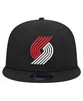 New Era Men's Black Portland Trail Blazers Evergreen Meshback 9FIFTY Snapback Hat