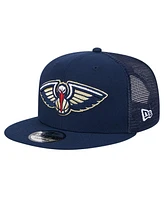 New Era Men's Navy New Orleans Pelicans Evergreen Meshback 9FIFTY Snapback Hat