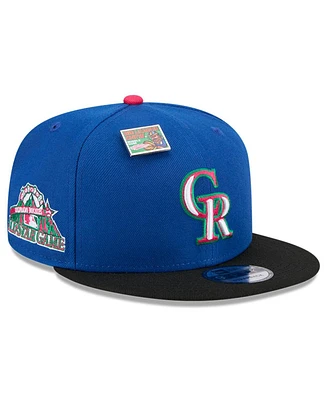 New Era Men's Royal/Black Colorado Rockies Watermelon Big League Chew Flavor Pack 9FIFTY Snapback Hat