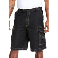 Boulder Creek Big & Tall by KingSize 12" Side Elastic Denim Cargo Shorts