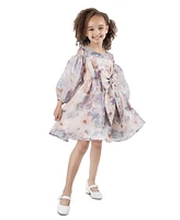 Rare Editions Toddler & Little Girls Balloon-Sleeve Floral Organza Dress