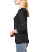 Melissa Paige Women's Boat-Neck Ribbed-Trim 3/4-Sleeve Sweater