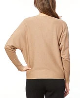 Melissa Paige Women's Ribbed Block-Stitch Dolman-Sleeve Sweater